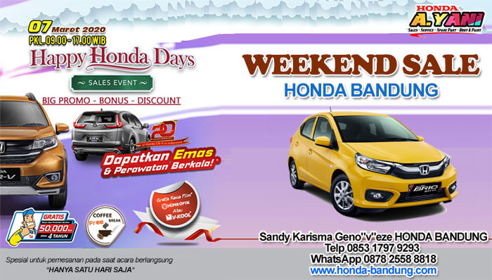 WEEKEND SALE HONDA BANDUNG MARET 2020