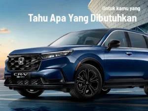 Eksterior Honda CR-V HEV biru, menampilkan desain modern dan sporty.