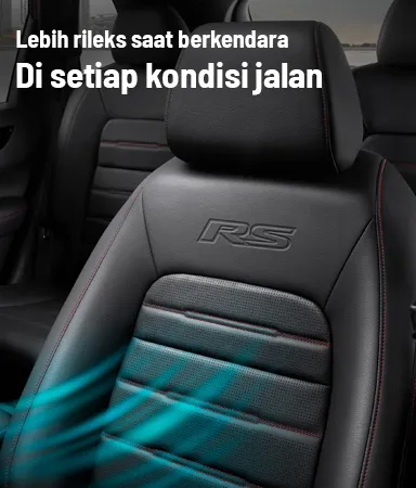Interior Honda CR-V, menampilkan kursi baris depan dengan desain modern dan ergonomis.