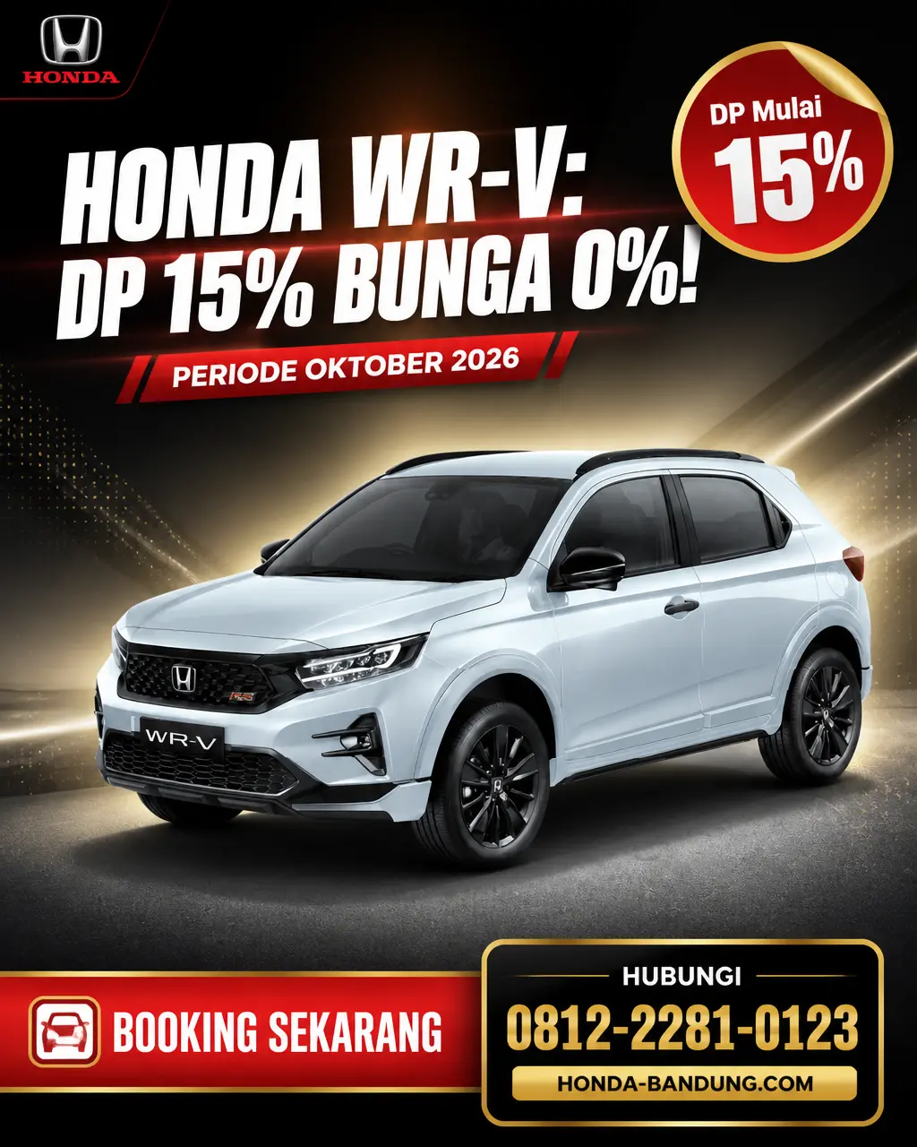 Promo Spesial Honda WR-V Oktober 2026: DP Ringan 15% & Bunga 0%!