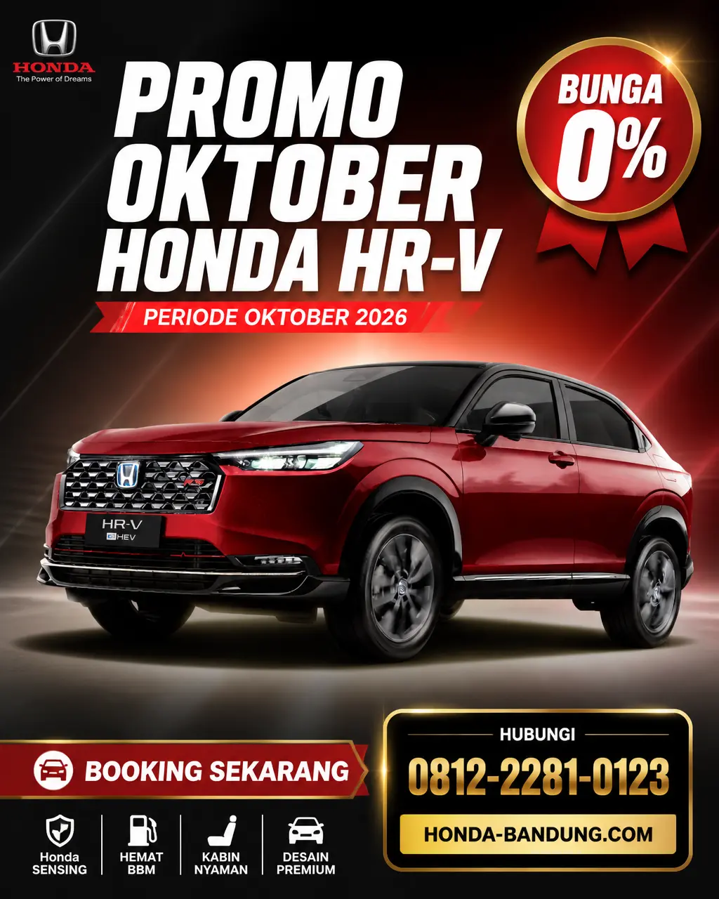 Promo Oktober Honda HR-V di Bandung: DP Ringan & Bunga 0% (2026)